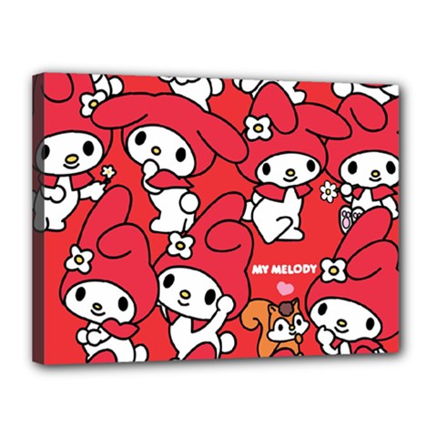 Rabbit Background Cartoon Canvas 16  X 12  (stretched) by Sudhe