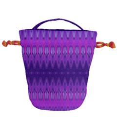 Illustration Purple Abstract Wallpaper Pattern Abstract Drawstring Bucket Bag by Sudhe