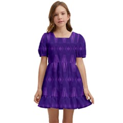 Illustration Purple Abstract Wallpaper Pattern Abstract Kids  Short Sleeve Dolly Dress by Sudhe