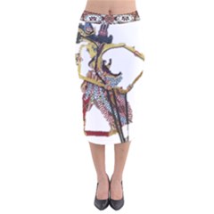 Im Fourth Dimension Abimanyu Velvet Midi Pencil Skirt by imanmulyana