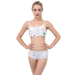 Mathematics Geometry Geometric Shape Euclidean Pattern Layered Top Bikini Set by Sapixe