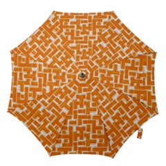 Illustration Orange Background Rectangles Pattern Hook Handle Umbrellas (small) by Amaryn4rt