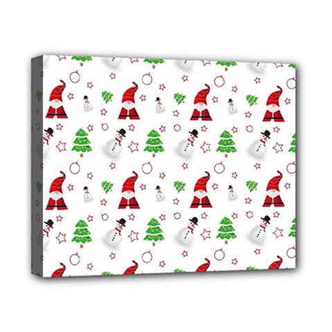 Santa Claus Snowman Christmas Xmas Canvas 10  X 8  (stretched) by Amaryn4rt