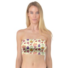 Food Illustration Cupcake Pattern Lollipop Bandeau Top by Amaryn4rt
