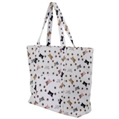 Illustration Cartoon Cat Paw Background Pattern Cute Zip Up Canvas Bag by Amaryn4rt