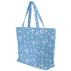 Plane Sky Background Pattern Zip Up Canvas Bag by danenraven