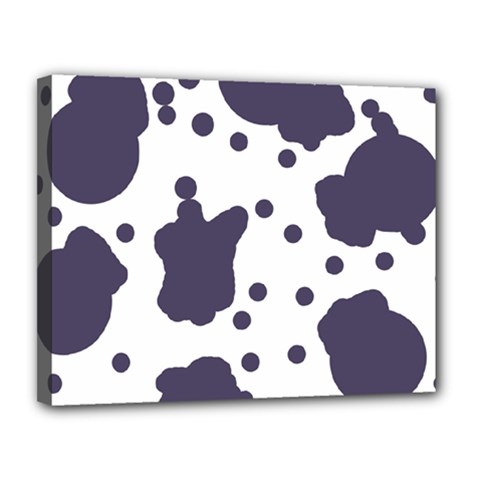 Illustration Cow Pattern Texture Cloth Dot Animal Canvas 14  X 11  (stretched) by danenraven