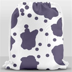 Illustration Cow Pattern Texture Cloth Dot Animal Drawstring Bag (large) by danenraven