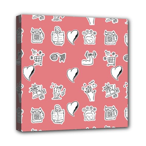 Stickers Hobbies Hearts Reading Mini Canvas 8  X 8  (stretched) by danenraven