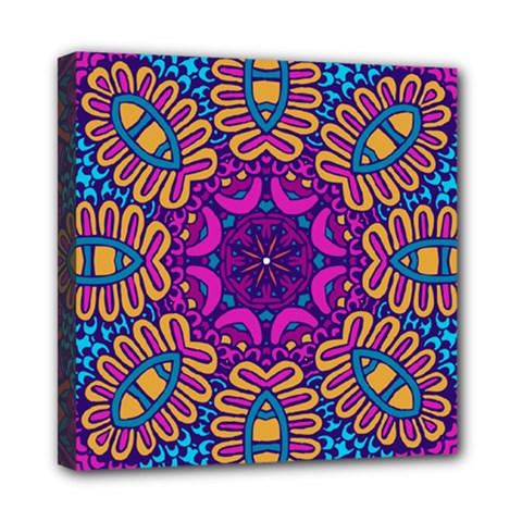 Mandala Fishes Mini Canvas 8  X 8  (stretched) by ConteMonfrey