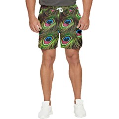 Peacock Feathers Color Plumage Men s Runner Shorts by Celenk