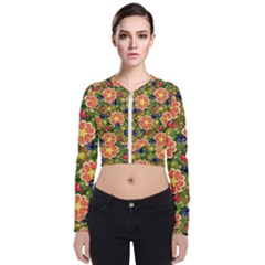 Fruits Star Blueberry Cherry Leaf Long Sleeve Zip Up Bomber Jacket by Ravend