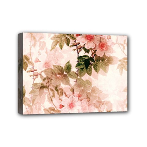 Flower Plant Vintage Retro Mini Canvas 7  X 5  (stretched) by Ravend