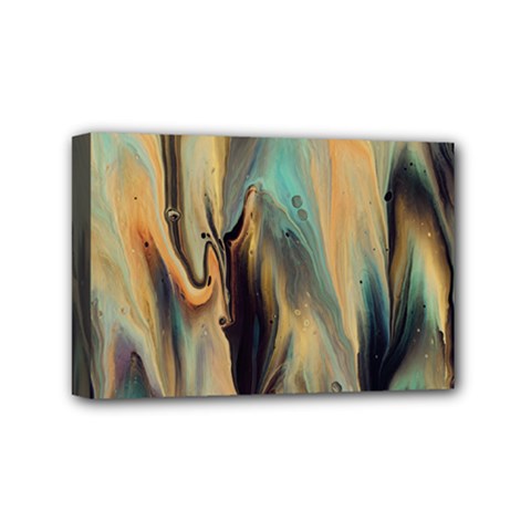 Abstract Painting In Colored Paints Mini Canvas 6  X 4  (stretched) by Ravend