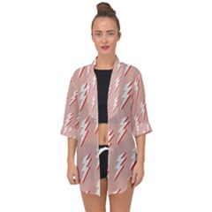 Thunder Flash Abstract Texture Art Open Front Chiffon Kimono by Ravend