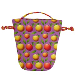 Illustration Fruit Pattern Seamless Drawstring Bucket Bag by Ravend