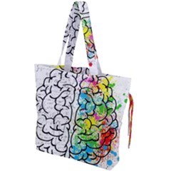 Illustration Brain Mind Psychology Idea Drawing Drawstring Tote Bag by Ravend