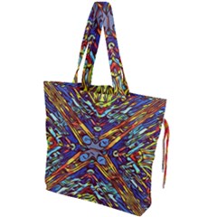 Mosaic Pattern Background Drawstring Tote Bag by Ravend