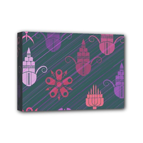 Floral Non Seamless Pattern Mini Canvas 7  X 5  (stretched) by Ravend
