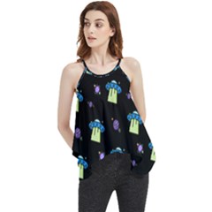 Illustration Cosmos Cosmo Rocket Spaceship -ufo Flowy Camisole Tank Top by danenraven