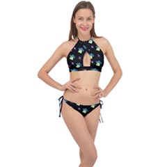 Illustration Cosmos Cosmo Rocket Spaceship Ufo Cross Front Halter Bikini Set by danenraven