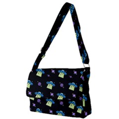 Illustration Cosmos Cosmo Rocket Spaceship Ufo Full Print Messenger Bag (l) by danenraven