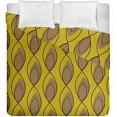 Yellow Brown Minimalist Leaves  Duvet Cover Double Side (king Size) by ConteMonfrey