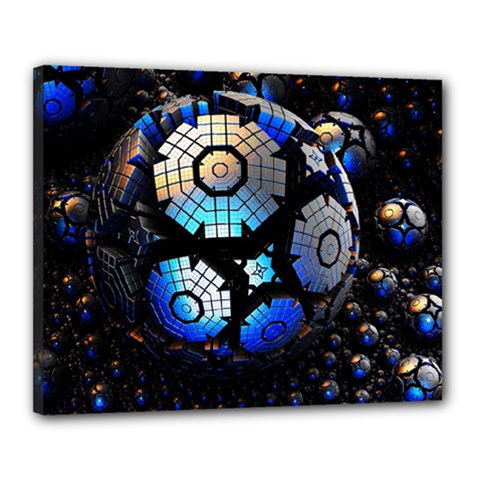 Illustration Tech Galaxy Robot Bot Science Canvas 20  X 16  (stretched) by danenraven