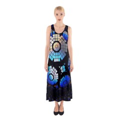 Illustration Tech Galaxy Robot Bot Science Sleeveless Maxi Dress by danenraven