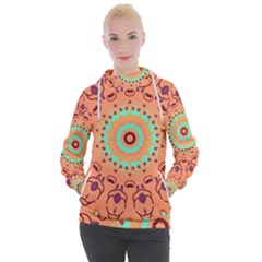 Folk Art Pattern Folk Art Background Women s Hooded Pullover by danenraven