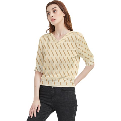 Christmas Wrapping Quarter Sleeve Blouse by artworkshop
