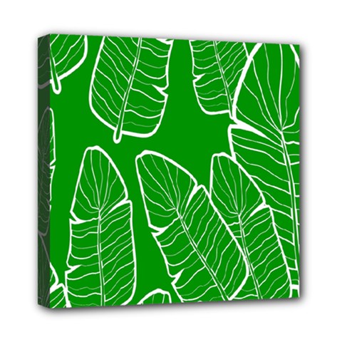 Green Banana Leaves Mini Canvas 8  X 8  (stretched) by ConteMonfrey