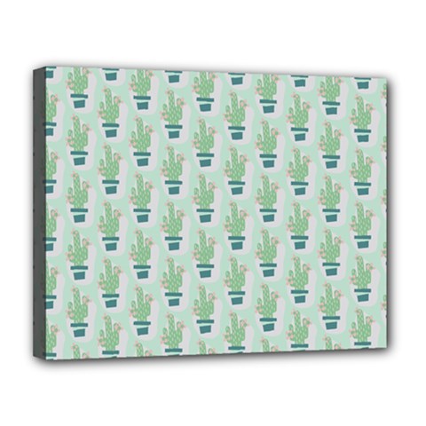 Cuteness Overload Of Cactus!  Canvas 14  X 11  (stretched) by ConteMonfrey