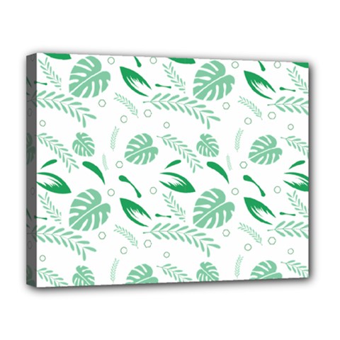 Green Nature Leaves Draw   Canvas 14  X 11  (stretched) by ConteMonfrey