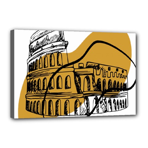 Colosseo Draw Silhouette Canvas 18  X 12  (stretched) by ConteMonfrey