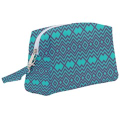 Abstract Chevron Zigzag Pattern Wristlet Pouch Bag (large) by danenraven