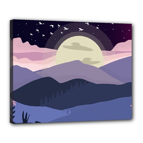 Illustration People Enjoying Summer Season Canvas 20  X 16  (stretched) by Ravend