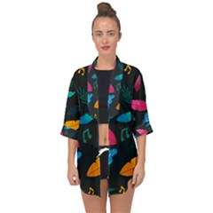 Illustrations Background Pattern Leaves Leaf Nature Texture Open Front Chiffon Kimono by Ravend