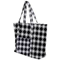 Square Diagonal Pattern Seamless Zip Up Canvas Bag by Ravend