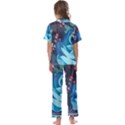 Floral Background Digital Art Kids  Satin Short Sleeve Pajamas Set View2
