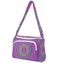 Art Mandala Design Ornament Flower Front Pocket Crossbody Bag by Ravend