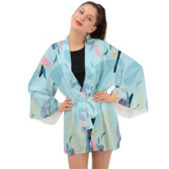 Leaves Leaf Nature Background Plant Long Sleeve Kimono by danenraven