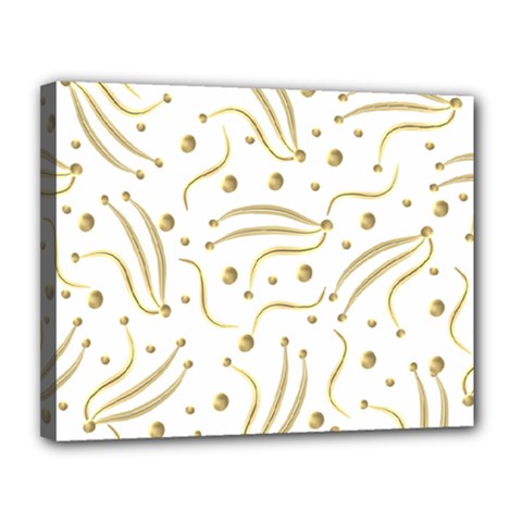 Illustration Pattern Seamless Golden 3d Canvas 14  X 11  (stretched) by danenraven