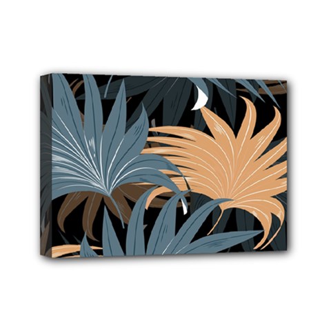 Leaves Background Digital Paper Mini Canvas 7  X 5  (stretched) by danenraven