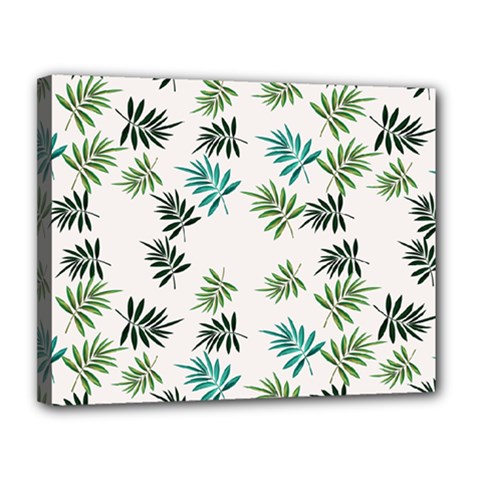 Leaves Leaf Green Nature Canvas 14  X 11  (stretched) by danenraven