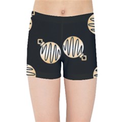 Gold Ornaments Black Kids  Sports Shorts by TetiBright