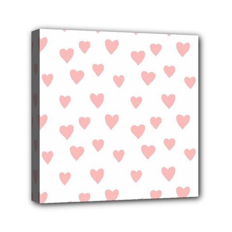 Small Cute Hearts   Mini Canvas 6  X 6  (stretched) by ConteMonfreyShop