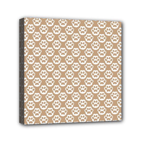 Brown Little Paws - Cute Cat Lover  Mini Canvas 6  X 6  (stretched) by ConteMonfreyShop