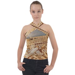 Pasta La Vista, Baby! - Italian Food Cross Neck Velour Top by ConteMonfrey