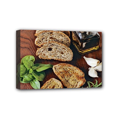 Oil, Basil, Garlic, Bread And Rosemary - Italian Food Mini Canvas 6  X 4  (stretched) by ConteMonfrey